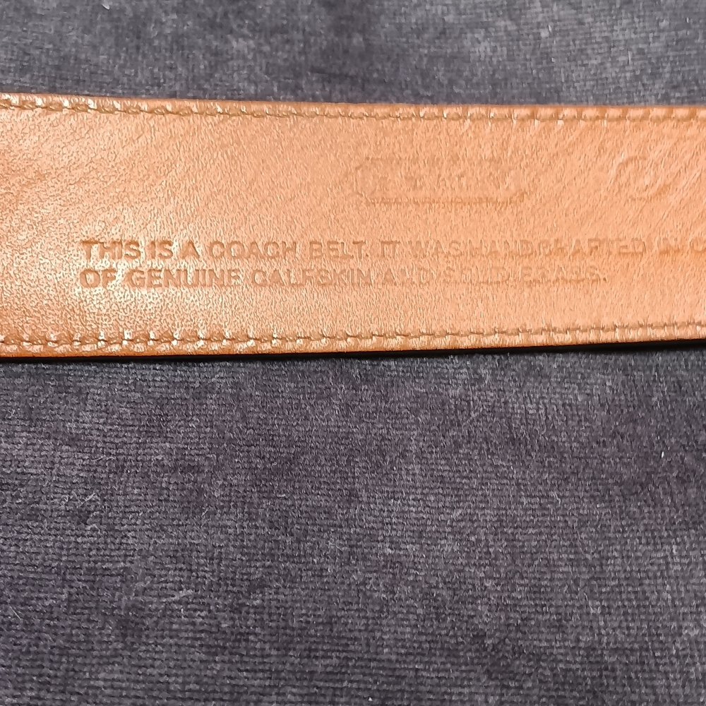 Men's Coach Black Leather Belt Size 40 - Picture 5 of 10
